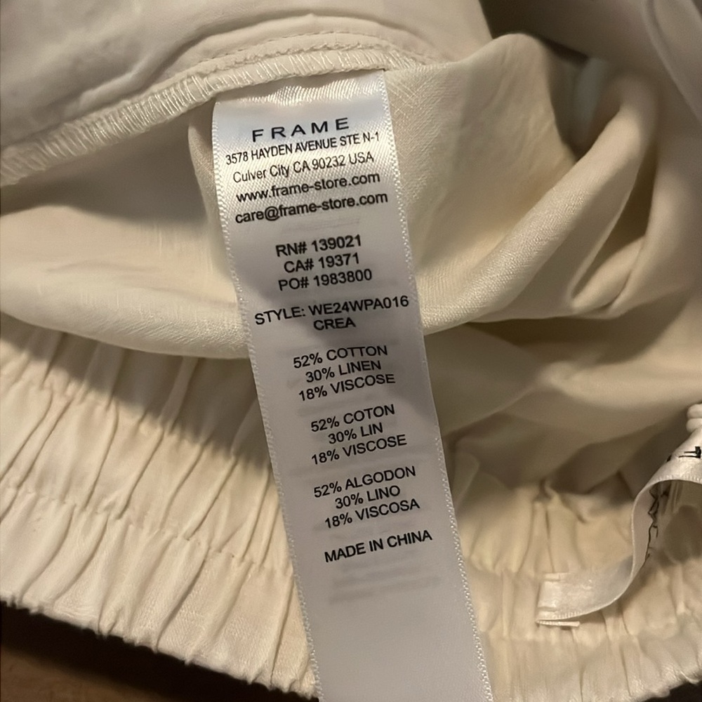 FRAME Crea Lounge cotton-blend wide-leg pants - White/Ivory/Cream - XS - Picture 14 of 15